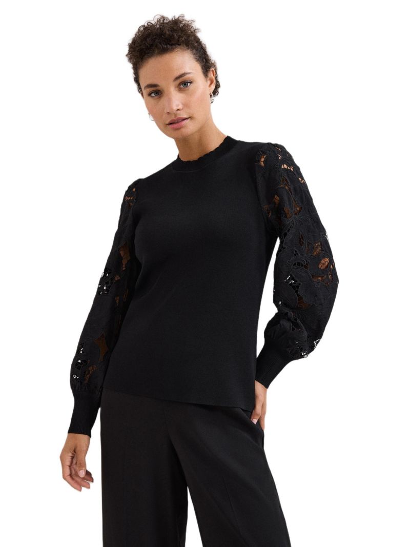 Women's Harriet Lace Sleeve Round Neck Jumper