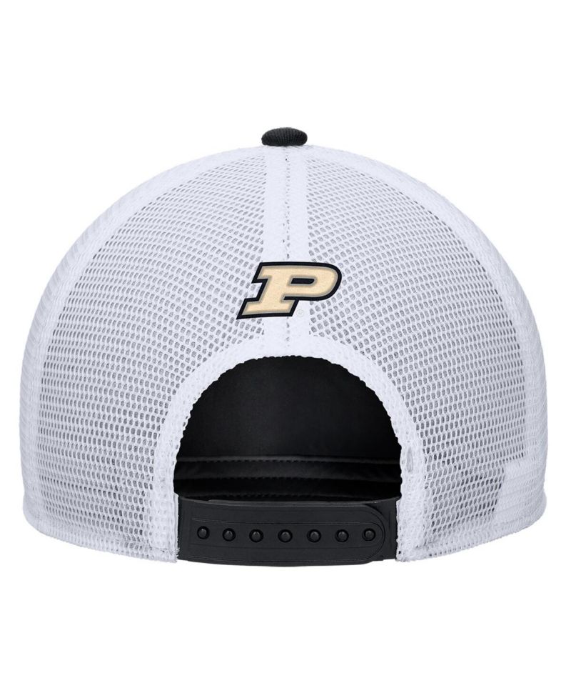 Men's Black Purdue Boilermakers 2025 On-Field Rise Trucker Performance Adjustable Hat
