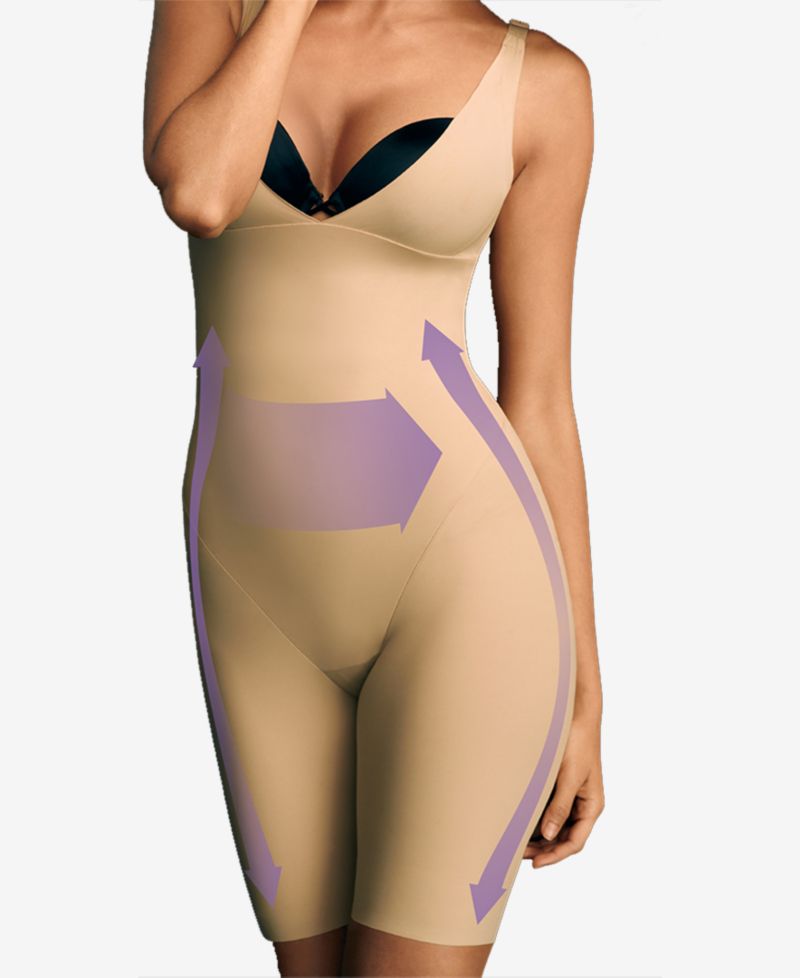 Women's Firm Tummy-Control Instant Slimmer Long Leg Open Bust Body Shaper 2556