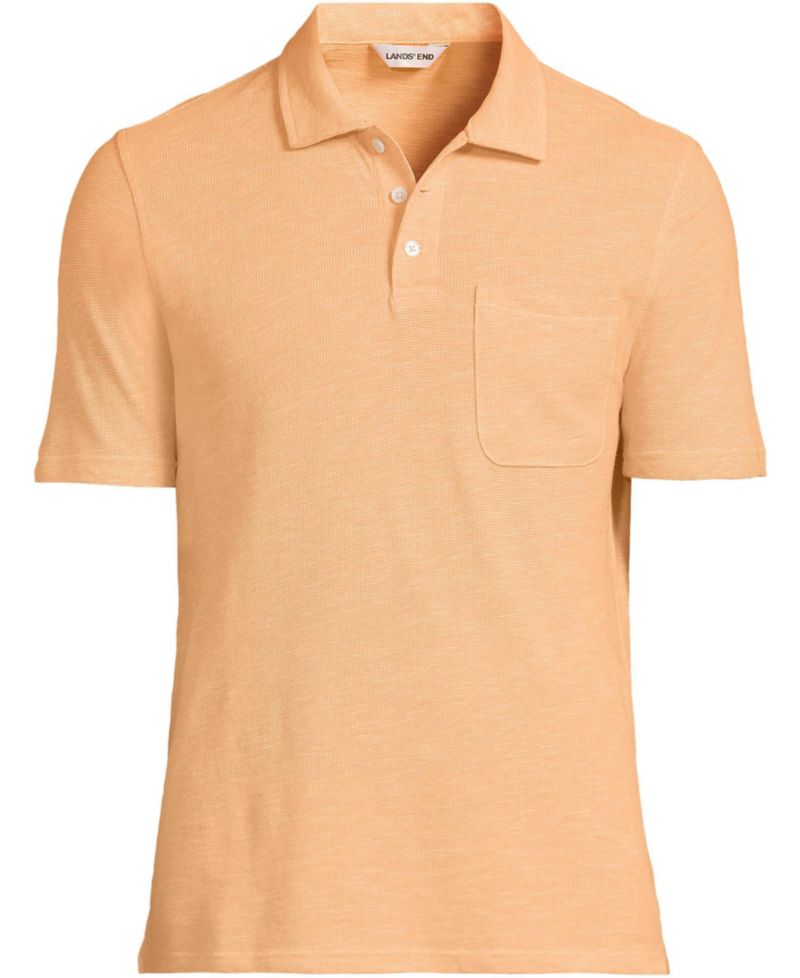 Men's Short Sleeve Cotton Linen Polo