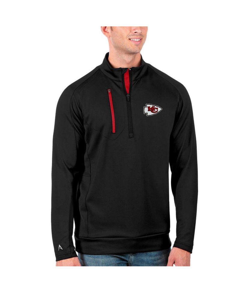 Men's Black/Red Kansas City Chiefs Generation Quarter-Zip Pullover Jacket