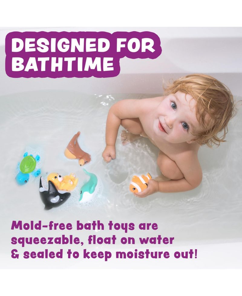 6 Pack Marine Mold Free Bath Toy Sealed No Hole Soft Float Pool
