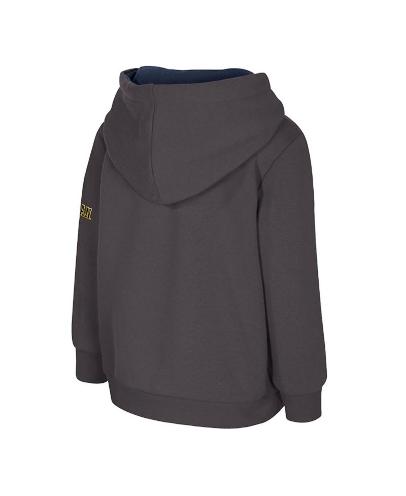 Toddler Charcoal Michigan Wolverines Big Logo Volume Fleece Pullover Hoodie