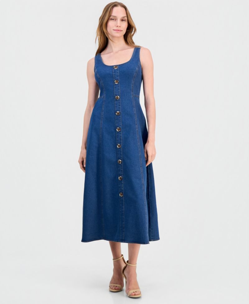 Women's Sleeveless Button-Front Dress