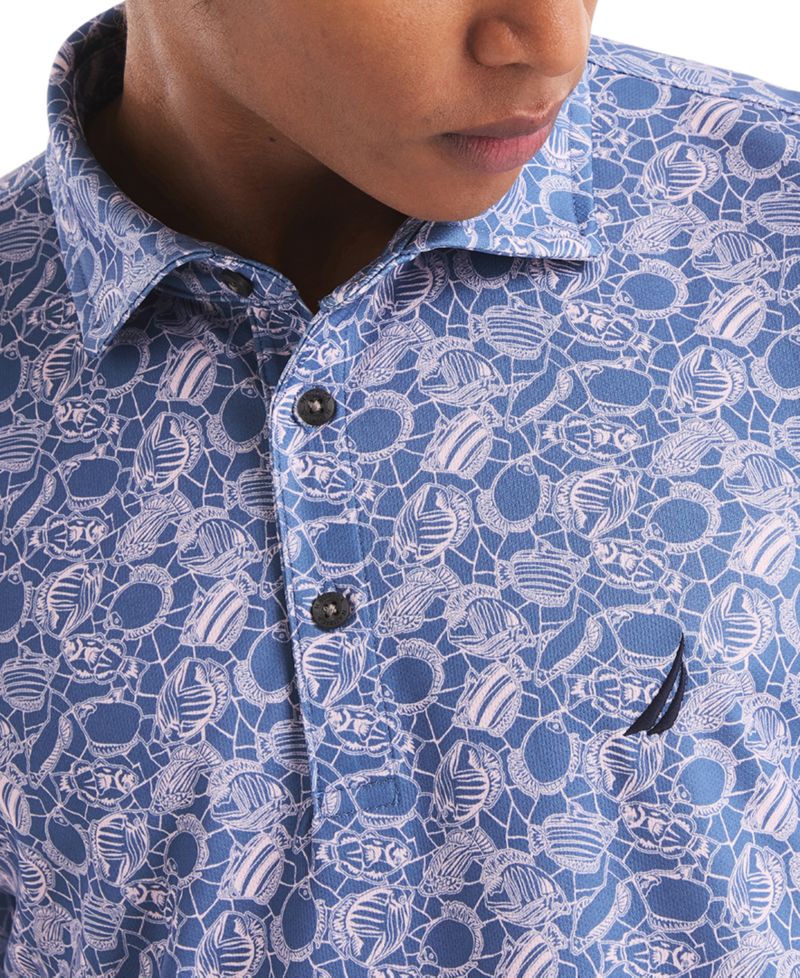Men's Classic-Fit Moisture-Wicking Printed Performance Golf Polo Shirt