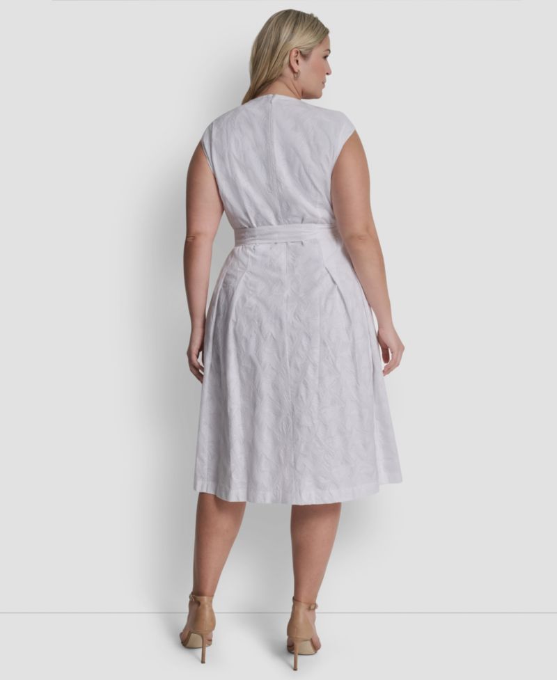 Plus Size Sleeveless V-Neck Midi Dress