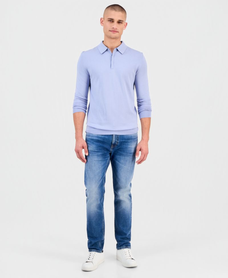 Men's San Pippo Long-Sleeve Ribbed Polo Sweater