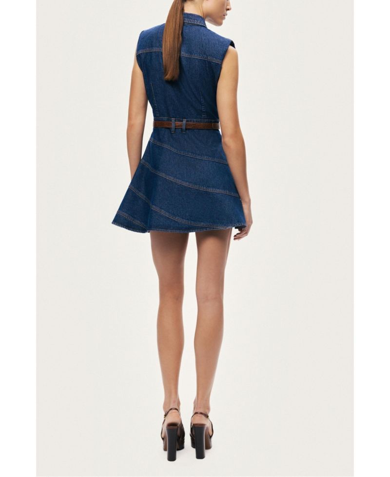 Women's Belted Denim Mini Dress