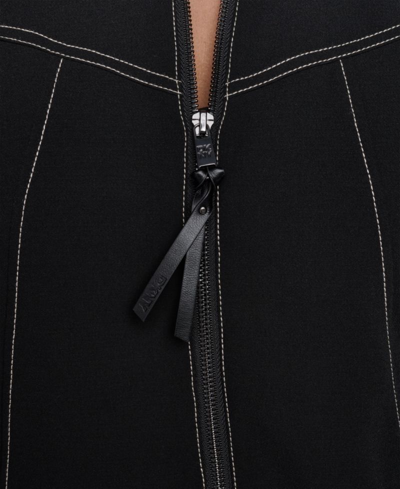 Women's 3/4-Sleeve Contrast-Stitch Cropped Jacket