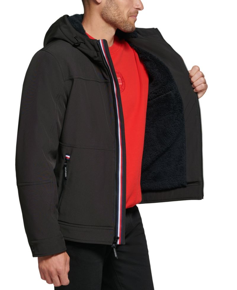 Men's Sherpa-Lined Softshell Hooded Jacket