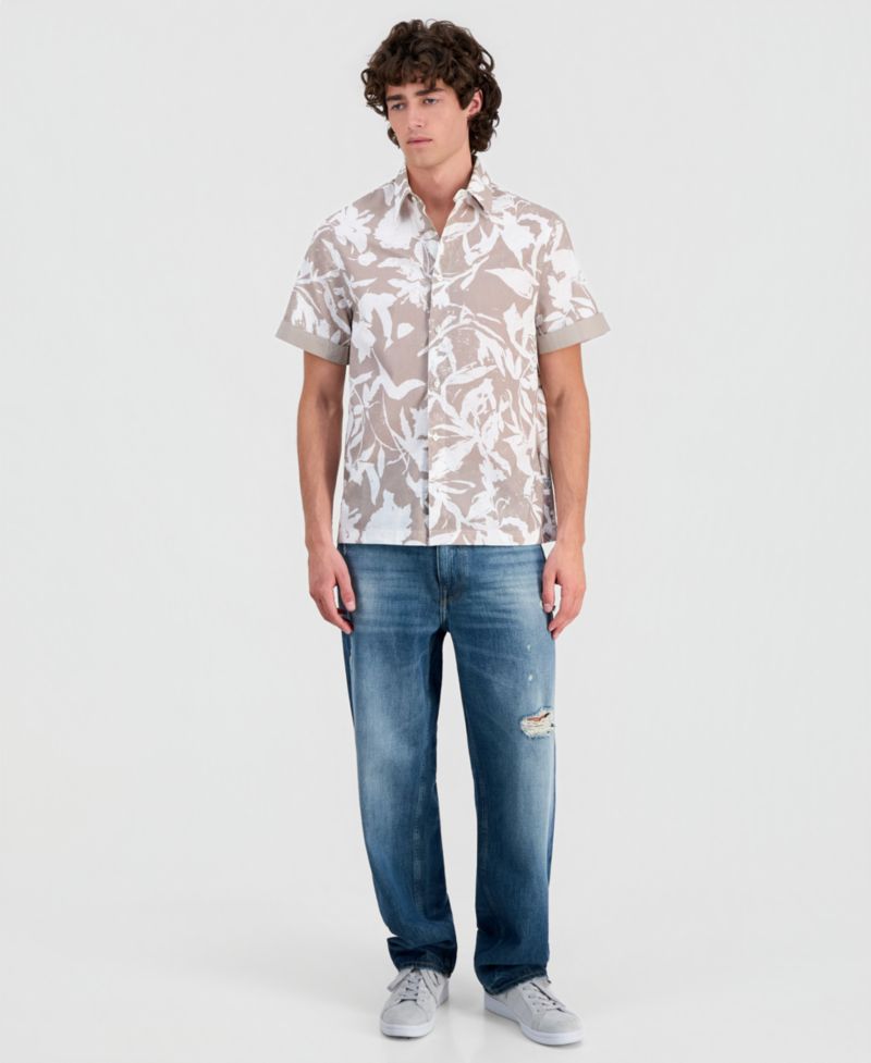 Men's Allover Print Button-Up Shirt