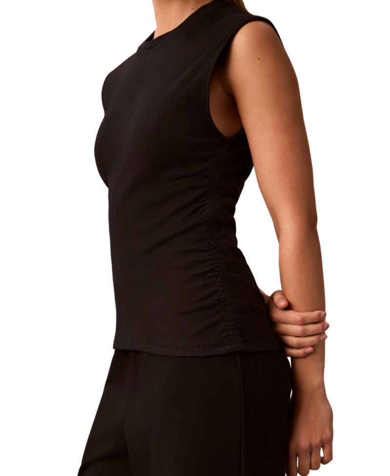 Women's Side Ruched Sleeveless T-Shirt