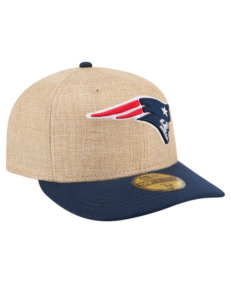 Men's Natural/Navy New England Patriots Pre-Curved Twine 59FIFTY Fitted Hat