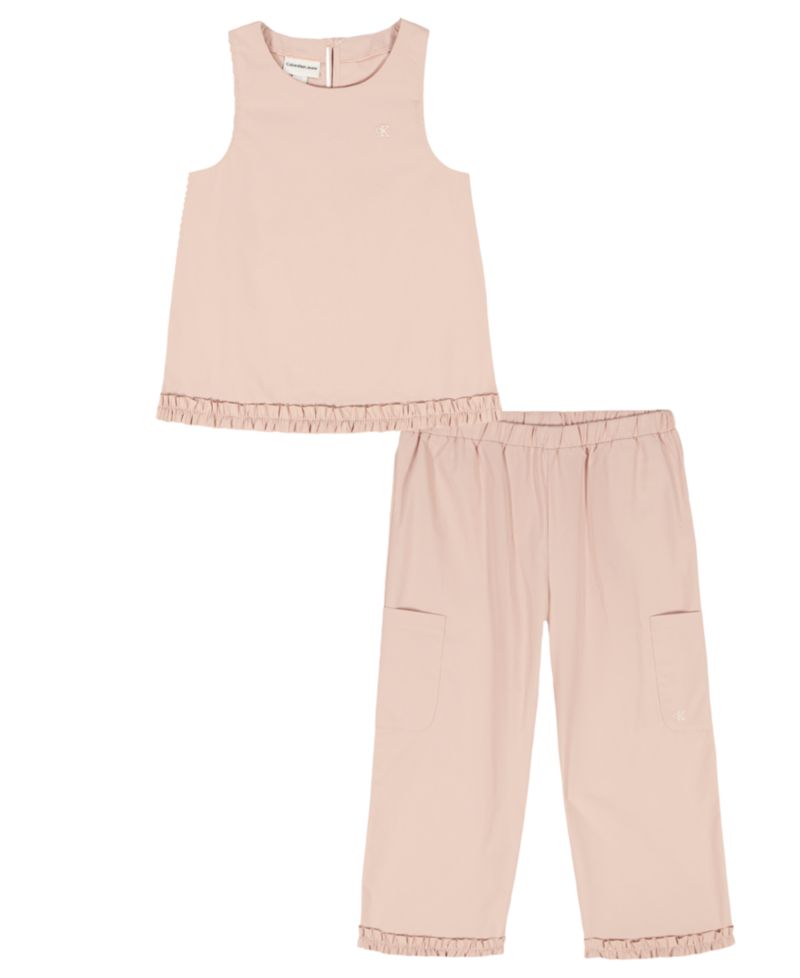 Baby Girls' Sleeveless Tank Top and Pants,2-Piece Set