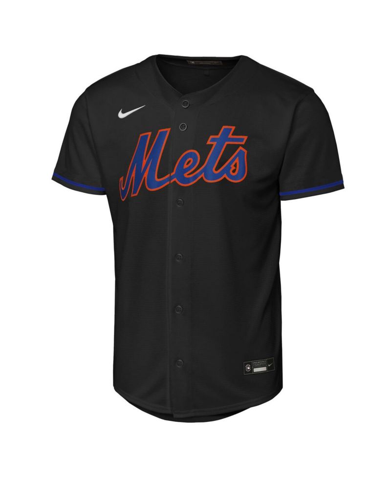 Big Boys and Girls Francisco Lindor Black New York Mets Alternate Replica Jersey