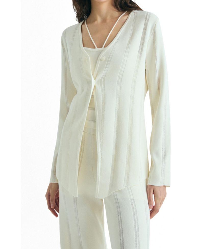 Women's Slanted Knit Cardigan