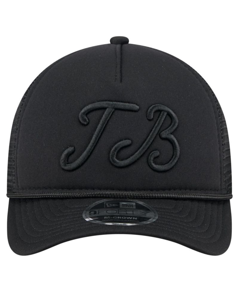 Men's Black Tampa Bay Rays City Initial 9FORTY A-Frame M-Crown Adjustable Trucker Hat