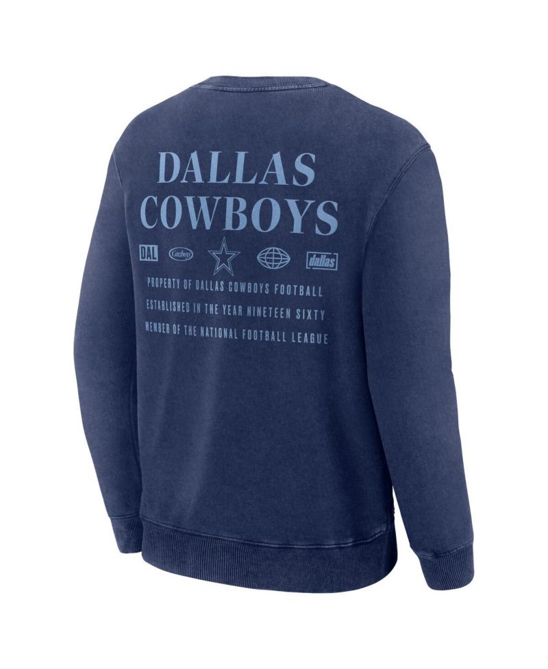 Men's Navy Dallas Cowboys Deep Route Pullover Sweatshirt
