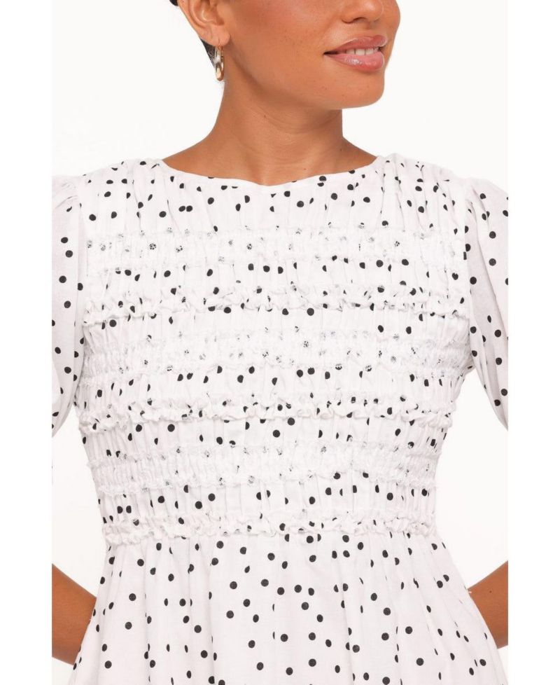 Women's Jaclyn Polka-Dot Print Short-Sleeve Mini Dress