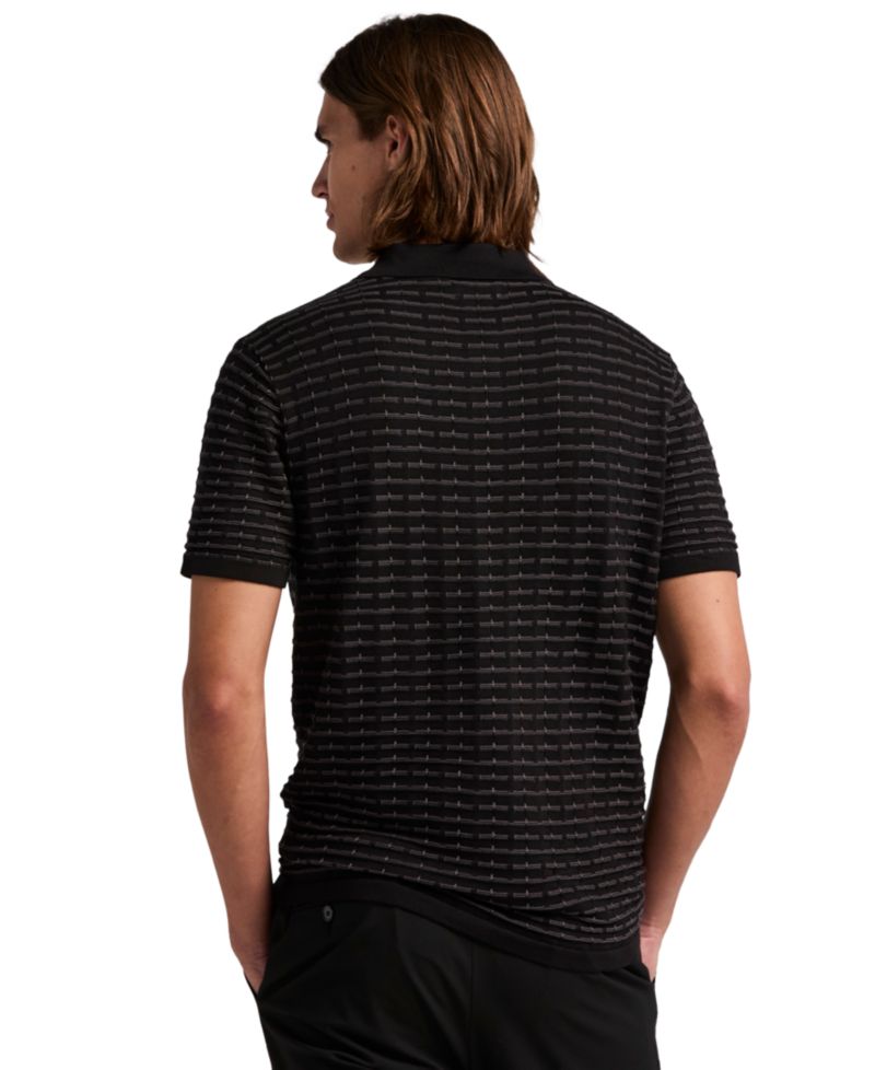 Men's Grid Jacquard Polo Sweater