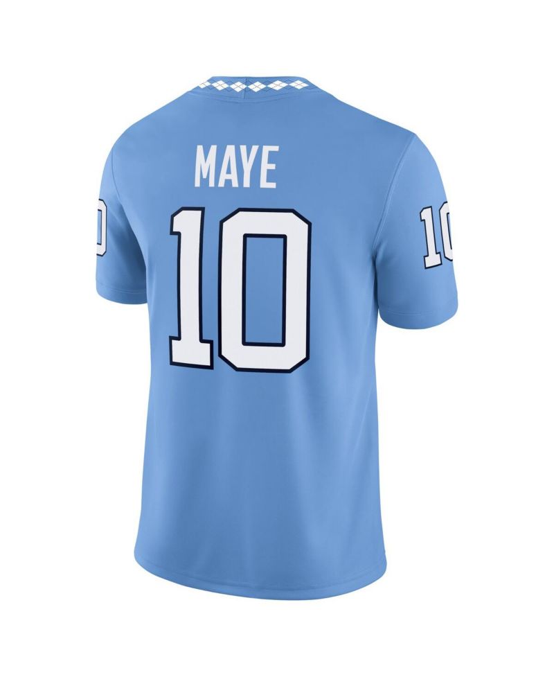 Men's Jordan Drake Maye Light Blue North Carolina Tar Heels Home Game Jersey