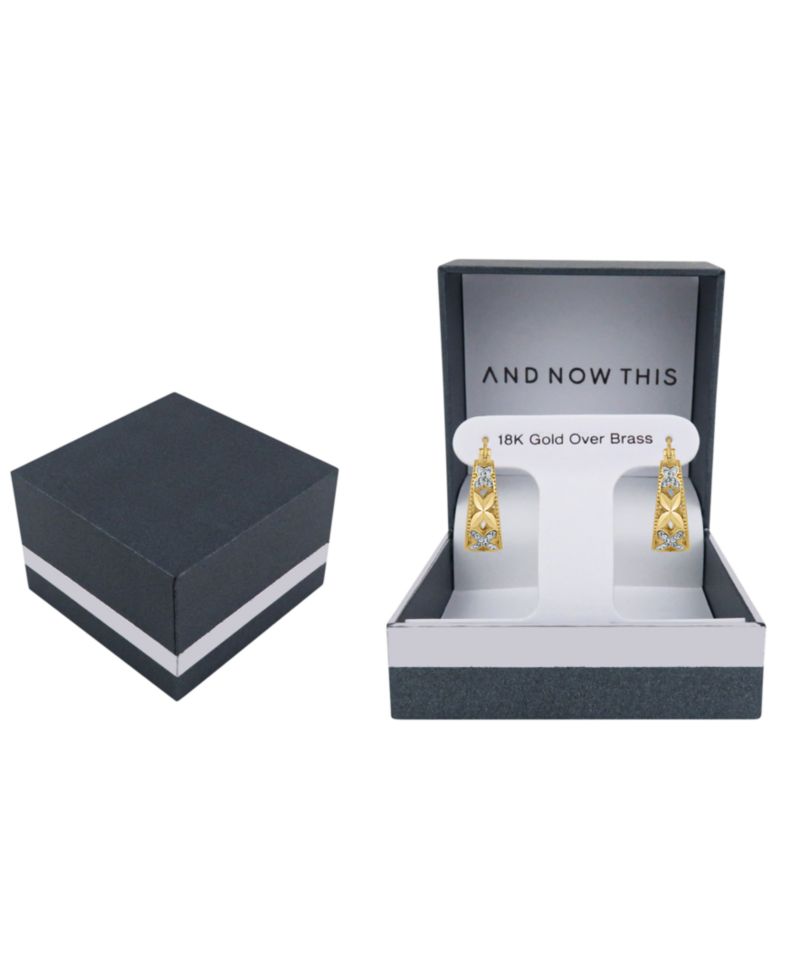 Crystal 18K Gold Plated Hoop Earring