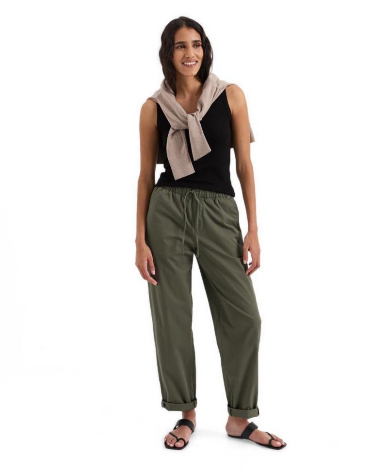 Women's Peached Twill Organic Cotton-Blend Pull-On Pants