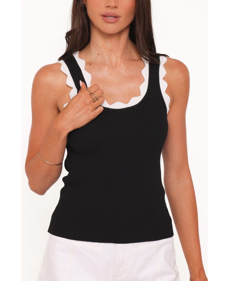 Women's Johnson Scalloped Trim Ribbed Knit Tank