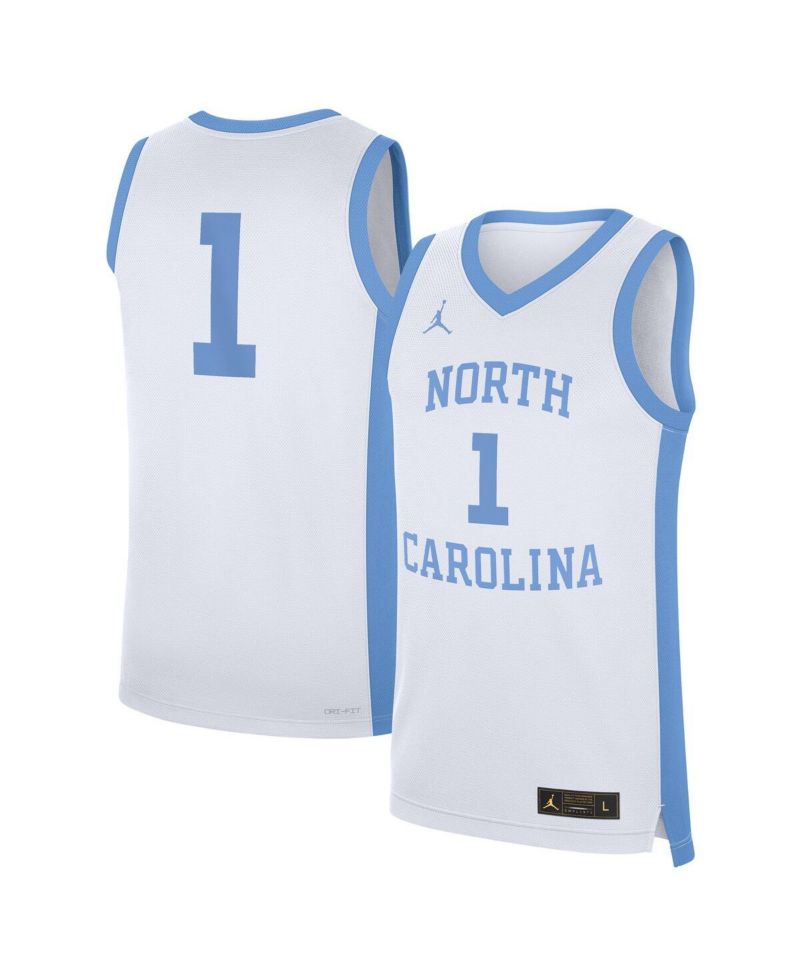 Men's 1 White North Carolina Tar Heels Alternate Replica Jersey