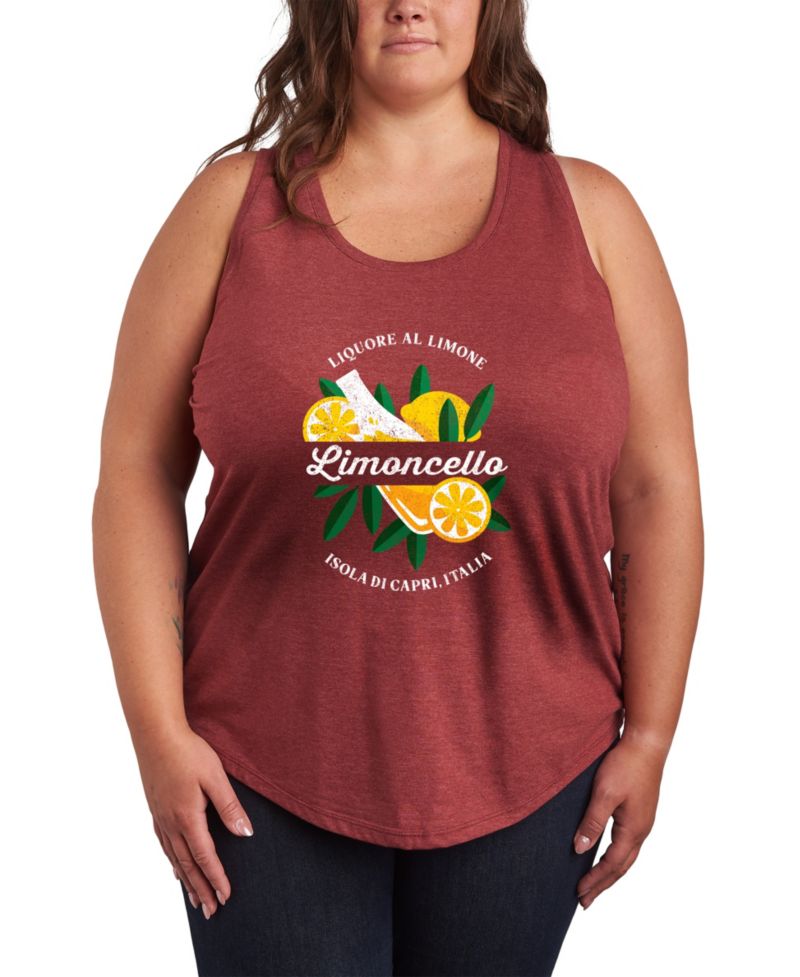 Plus Size Instant Message Limoncello Racerback Graphic Tank Top