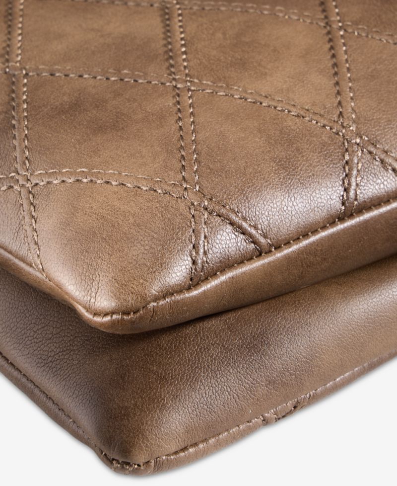 Diamond Quilted Double Compartment Crossbody Bag