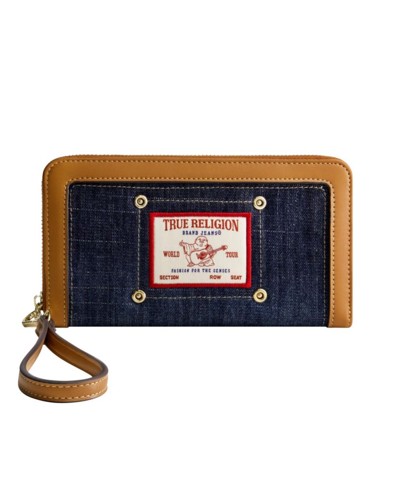 Buddha Patch Zip Around Wristlet
