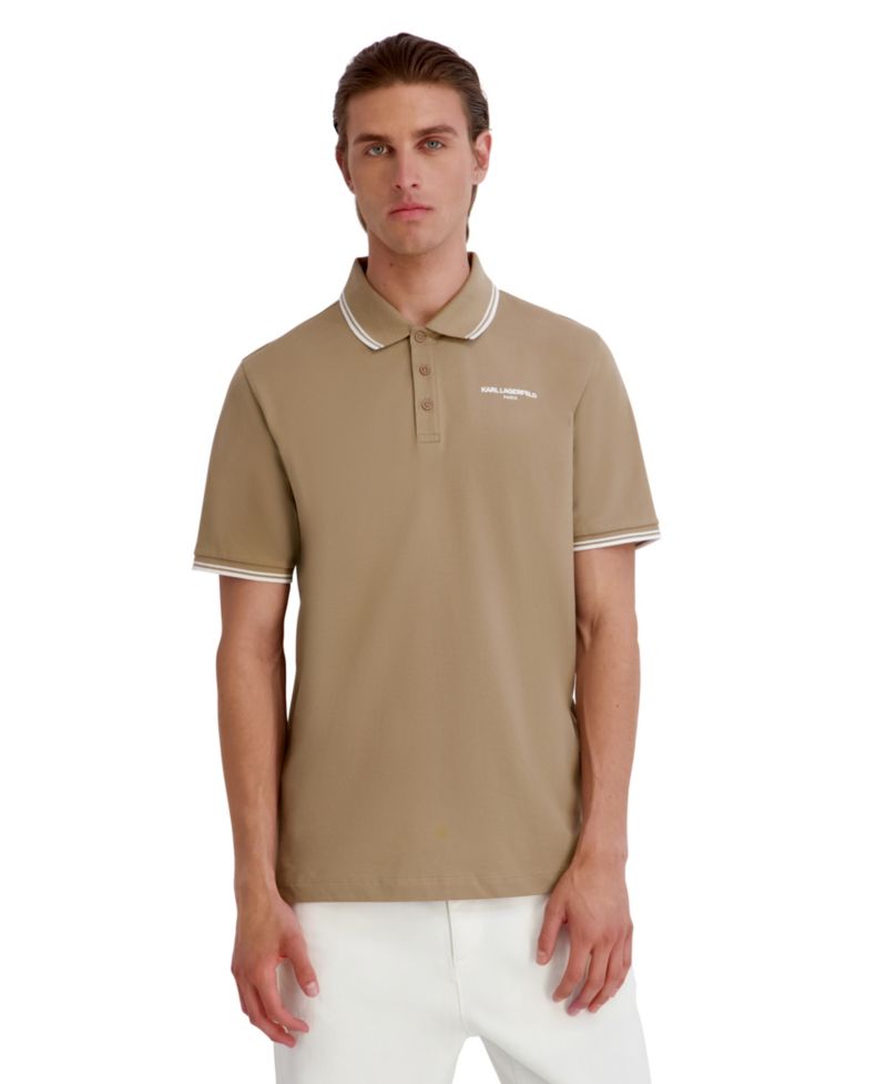 Men's Logo Short-Sleeve Spread Collar Polo Shirt
