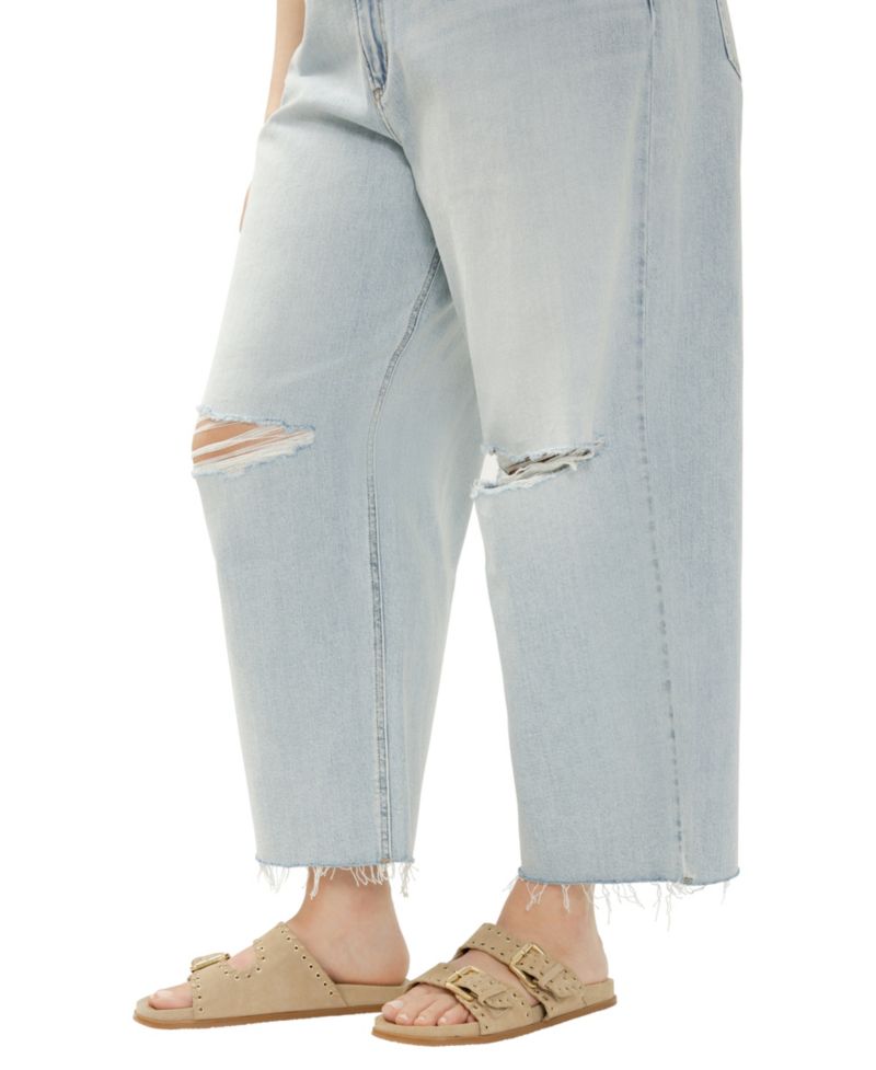 Plus Size Be Easy High-Rise Wide-Leg Cropped Jeans
