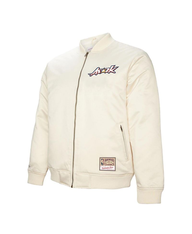 Men's Cream 2000 NBA All-Star Game Full-Zip Satin Jacket