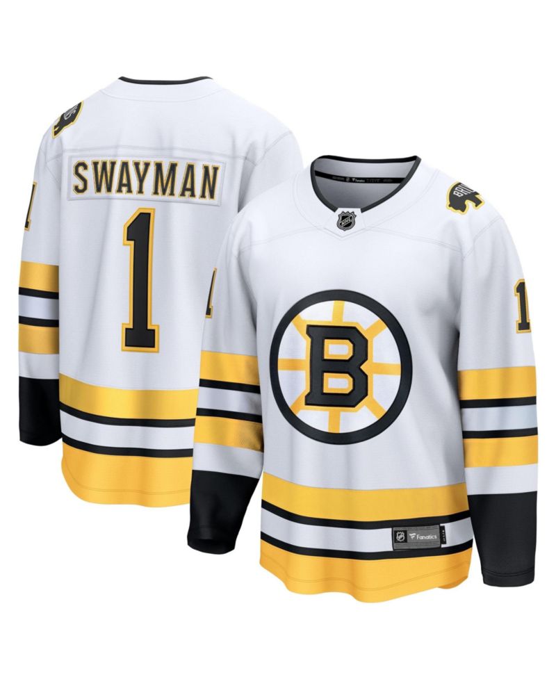 Men's Jeremy Swayman White Boston Bruins Away Breakaway Player Jersey