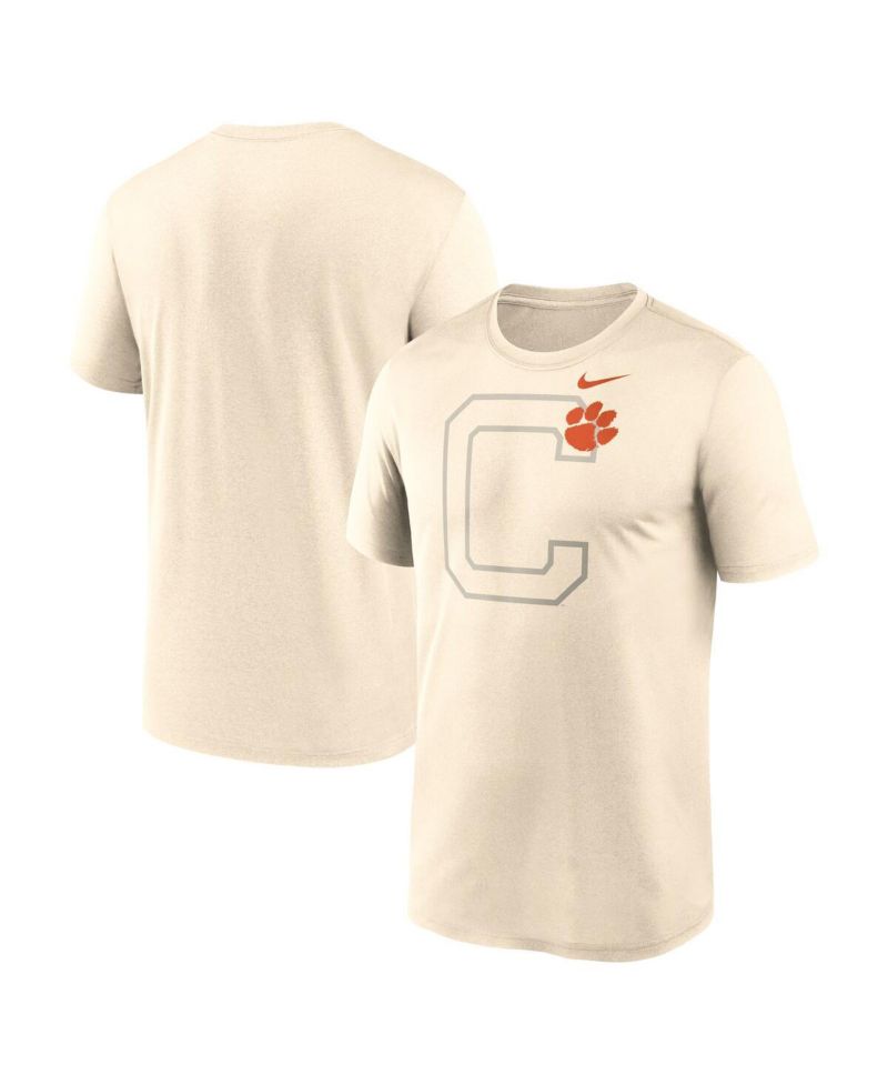 Men's Natural Clemson Tigers Campus Shadow Legend Performance T-Shirt