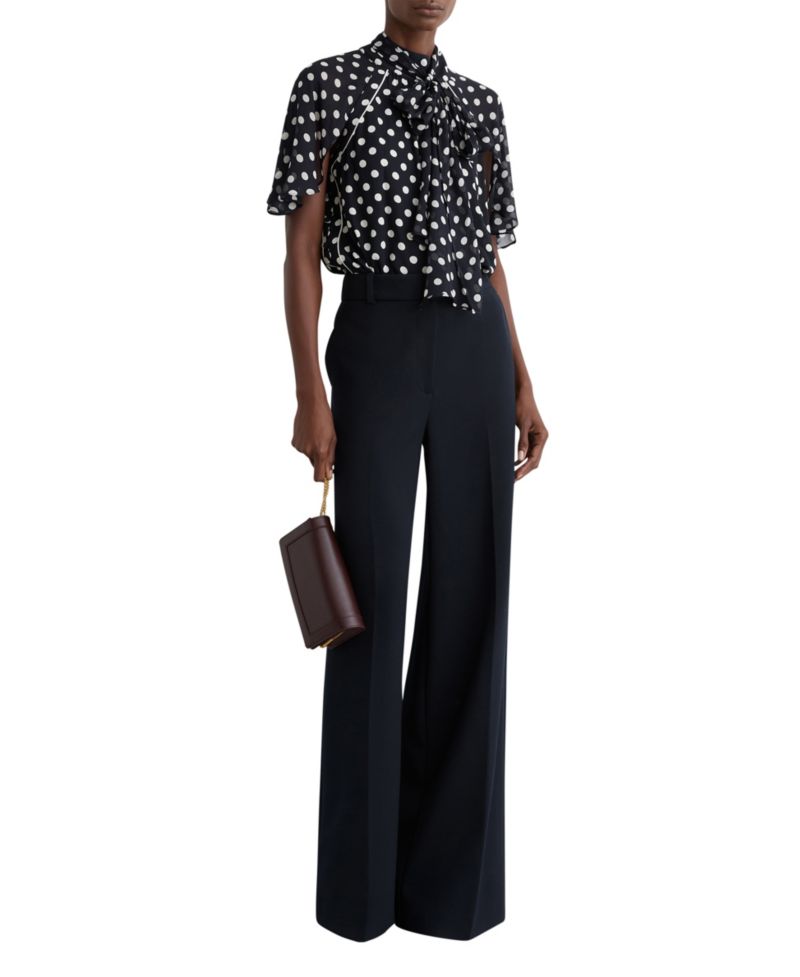 Women's Aliana Polka-Dot Tie-Neck Blouse