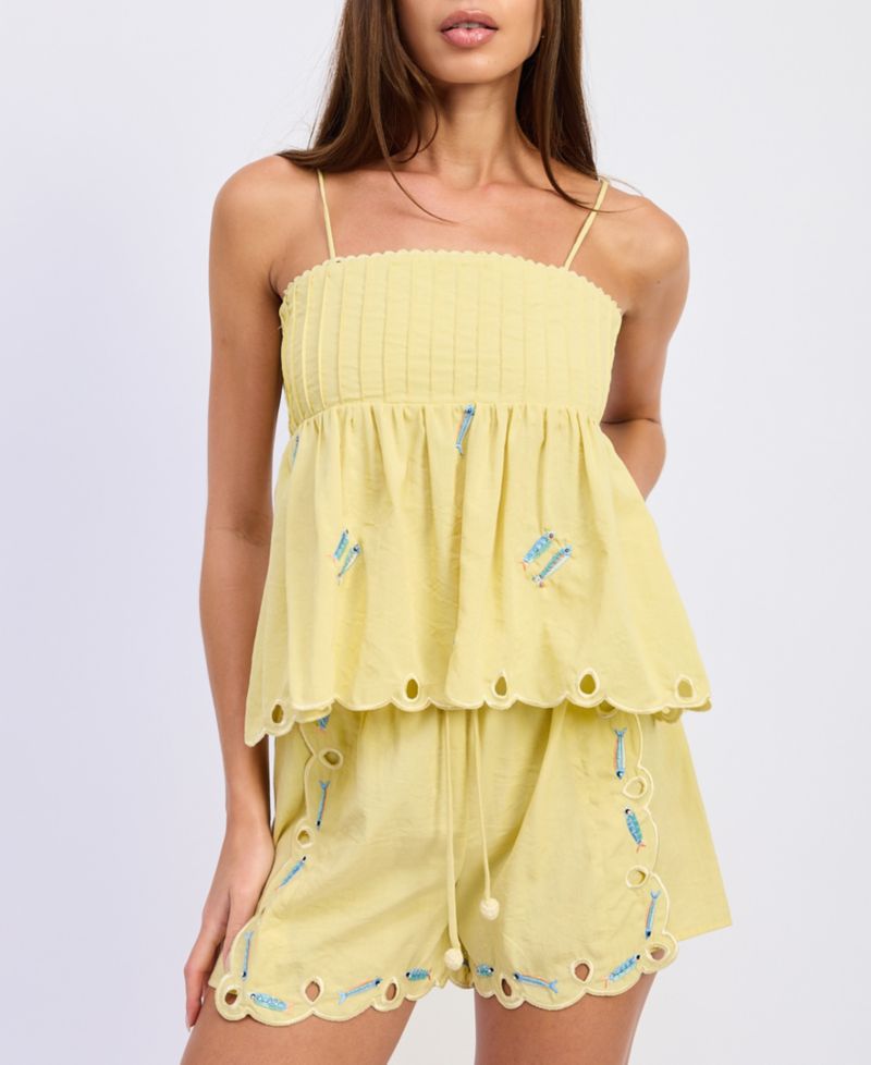 Women's Elastic Waistband Self-Tie Shorts
