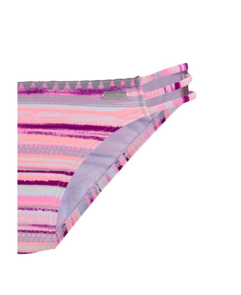 Women's Printed Strappy Classic Bikini Crochet Low-Rise Swim Bottom