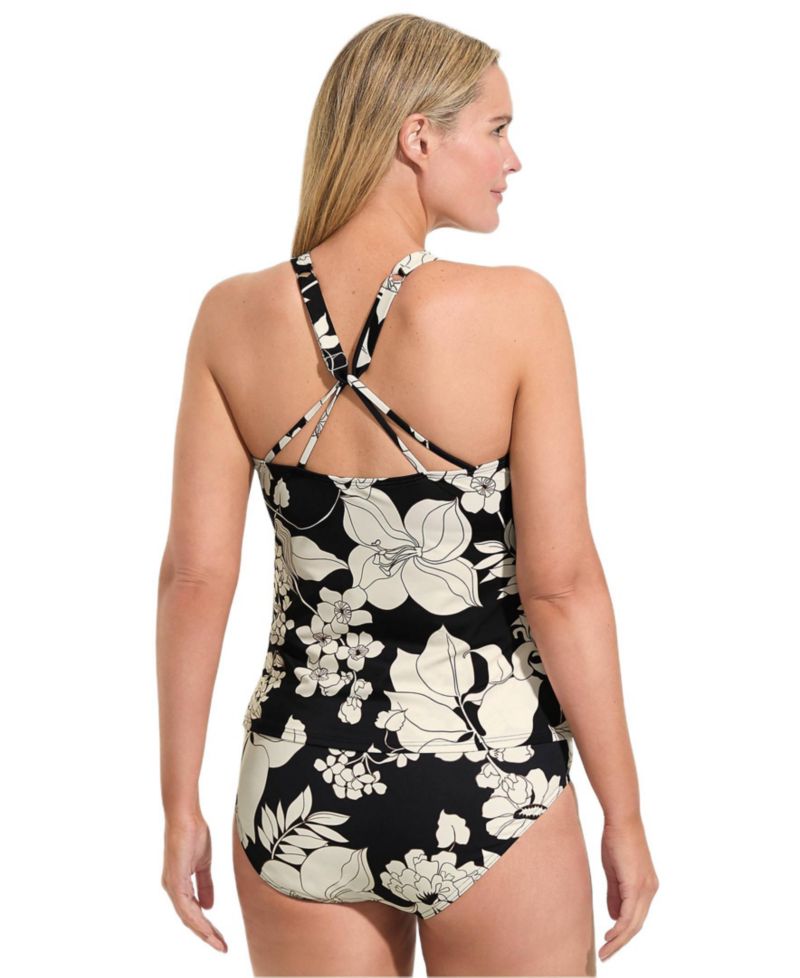 Plus Size DD-Cup Tugless High Neck Strappy Back Tankini Top