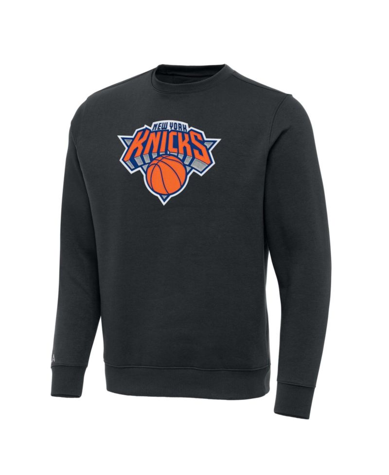 Men's Charcoal New York Knicks Victory Crewneck Pullover Sweatshirt