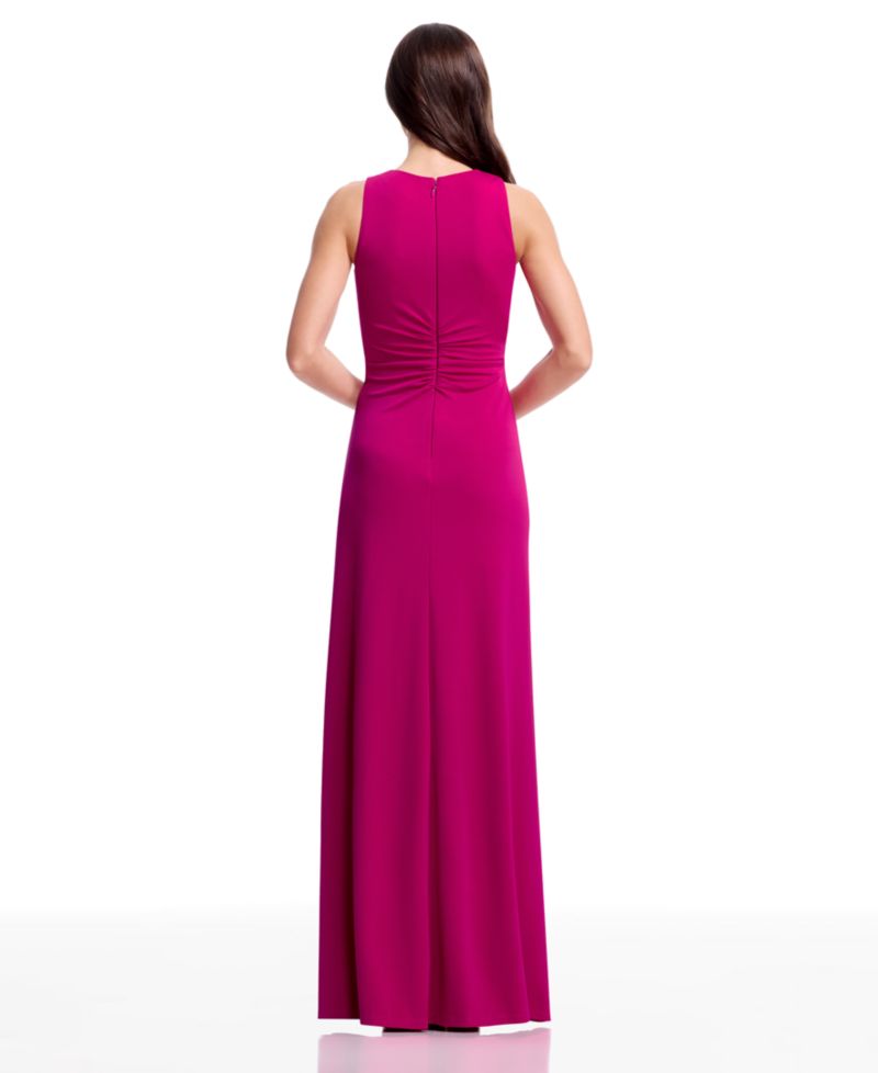 Women's Pleated Wrap Long Gown