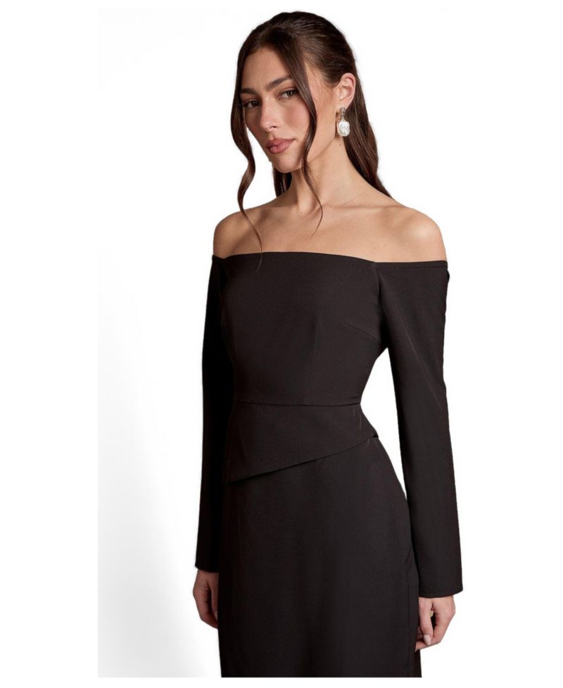Women's Bardot Long-Sleeve Maxi Dress