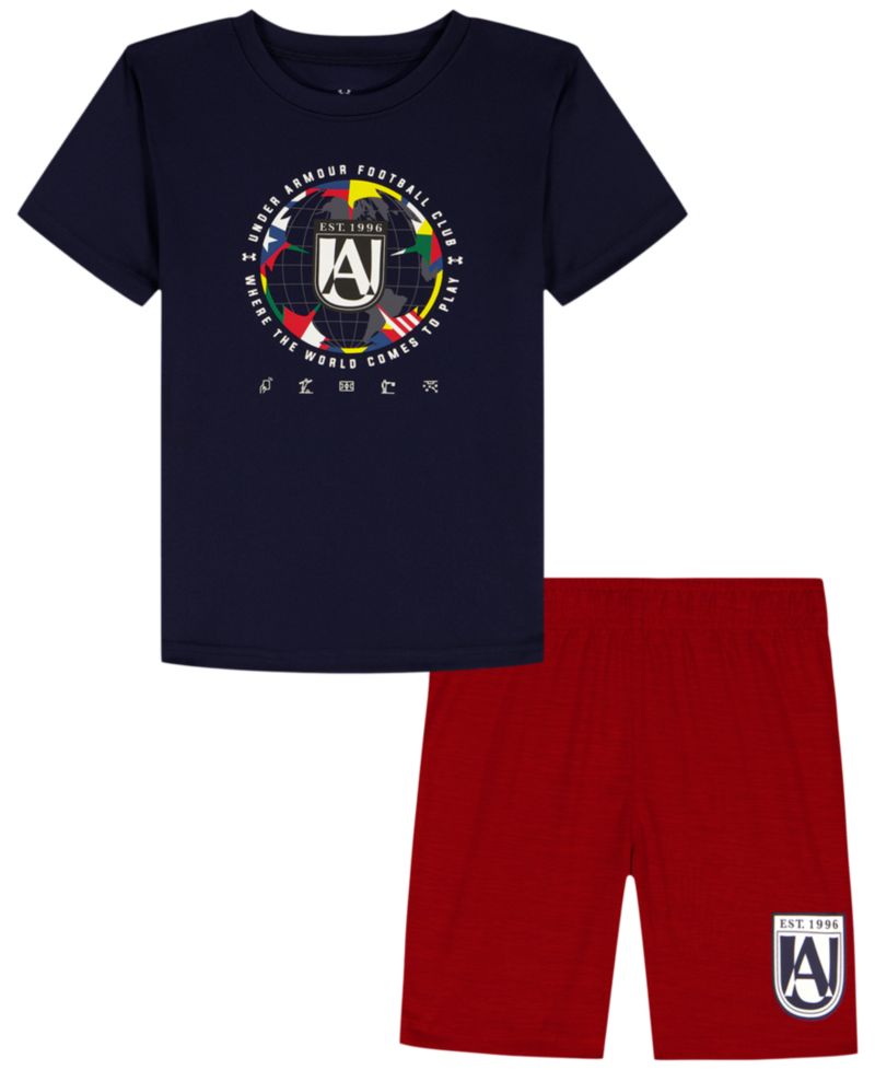 Boys' 2T-7 Crewneck T-Shirt and Performance Shorts, 2-Piece Set