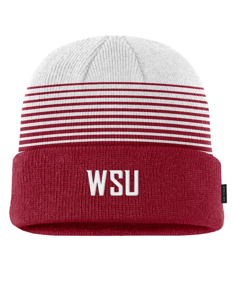 Men's Crimson/White Washington State Cougars 2026 On-Field Gradient Terra Cuffed Knit Hat