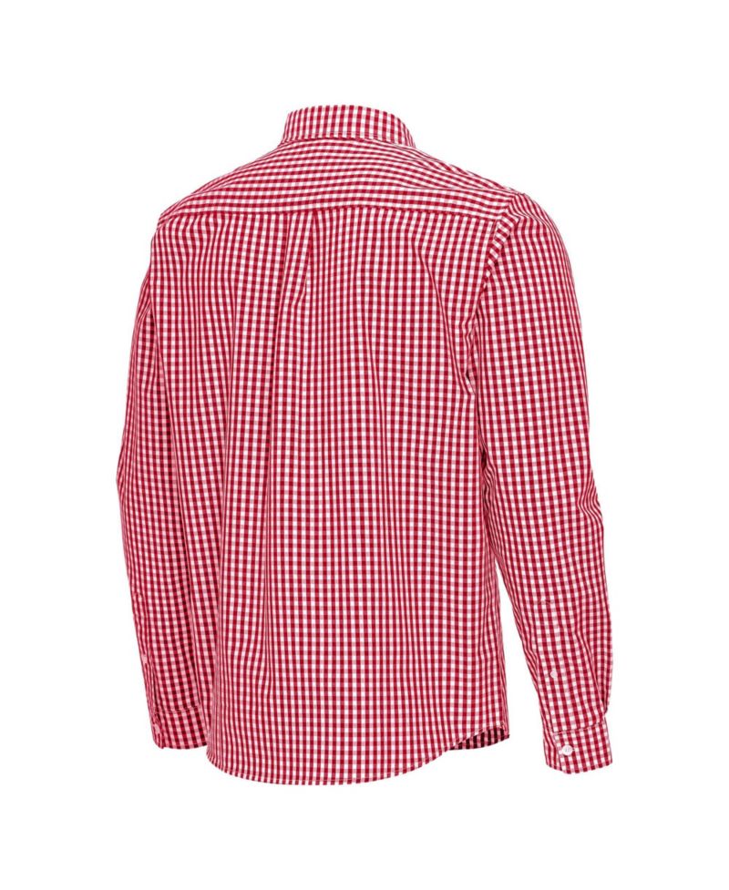 Men's Red Georgia Bulldogs Ellis Woven Tri-Blend Long Sleeve Button-Down Shirt