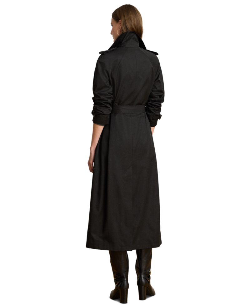 Women's Double-Breasted Maxi Trench Cotton-Blend Coat
