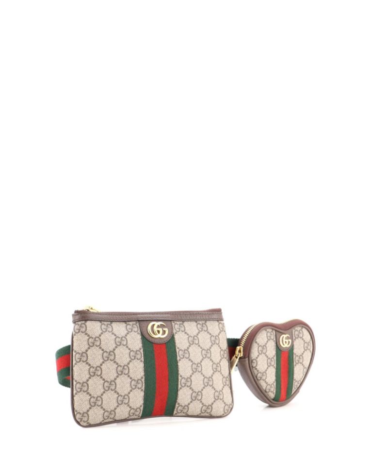 Ophidia Heart Utility Double Belt Bag GG Coated Canvas