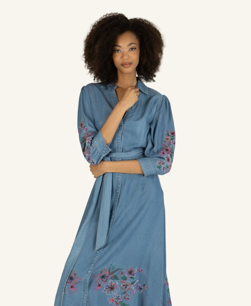 Women's Lynn Dress with Flower Embroidery